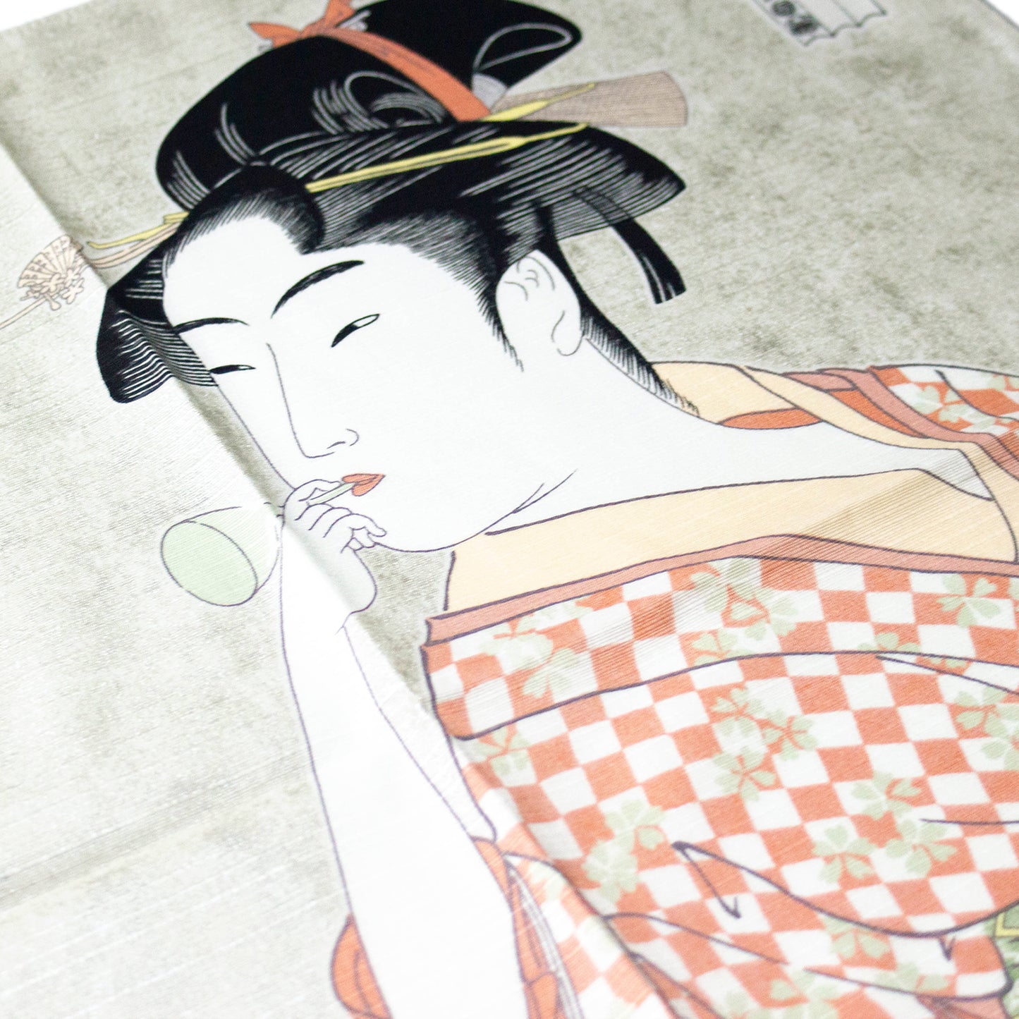 浮世絵風呂敷 ビードロを吹く女 Ukiyo-e furoshiki Woman blowing a vidro