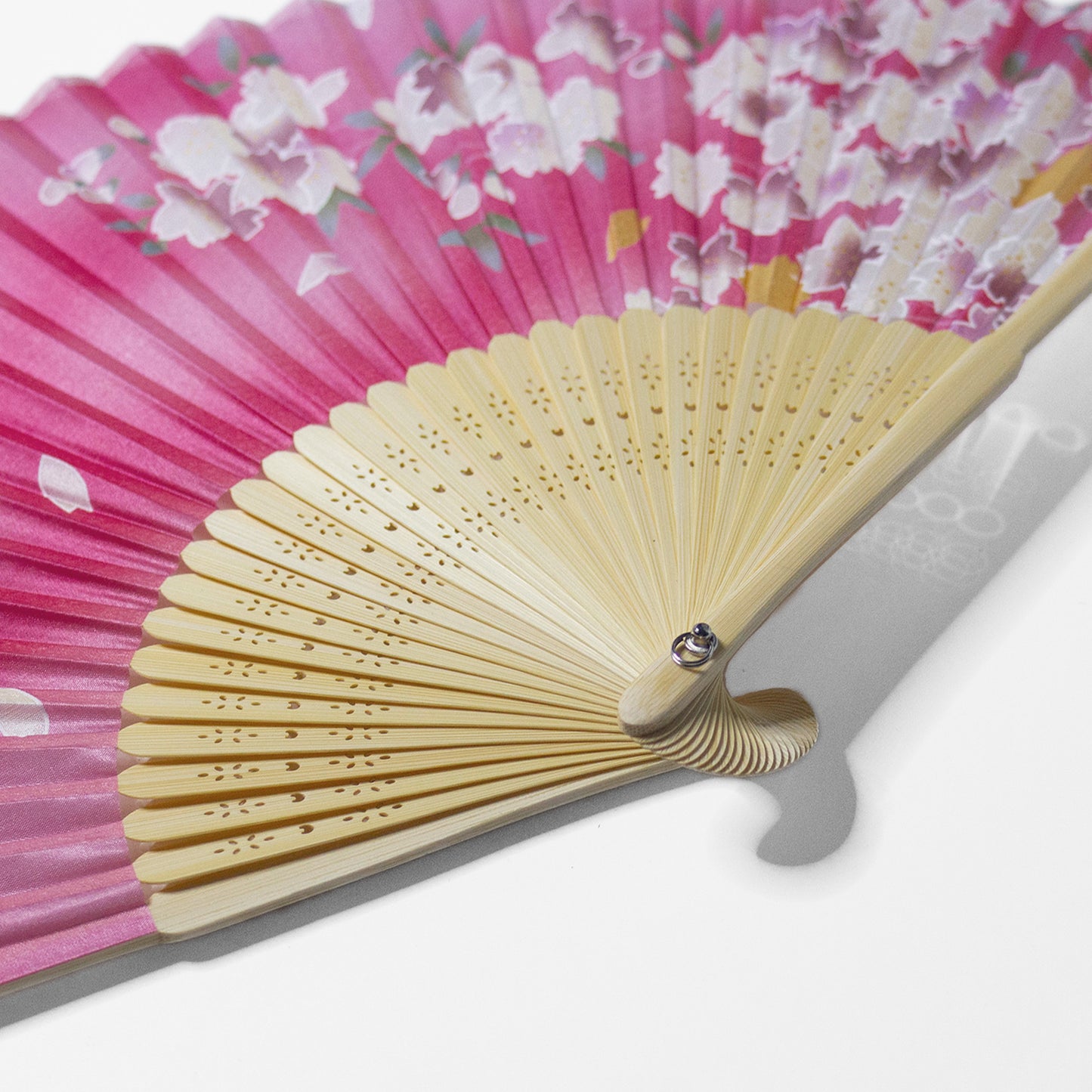 シルク扇子 ピンク桜 Silk Fan Pink Cherry blossoms
