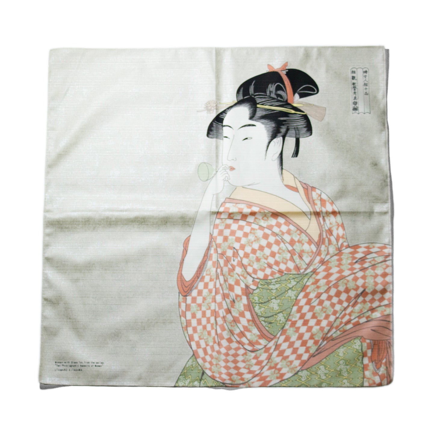 浮世絵風呂敷 ビードロを吹く女　Ukiyo-e furoshiki Woman blowing a vidro