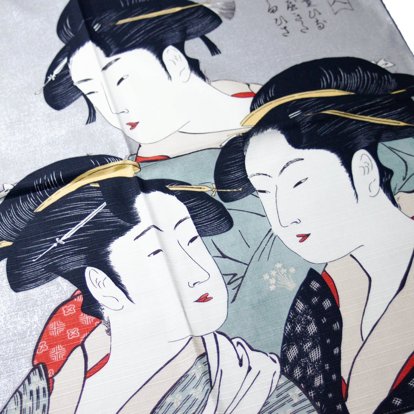 浮世絵柄チーフ風呂敷 寛政三美人　Ukiyoe pattern chief furoshiki Kansei three beauties