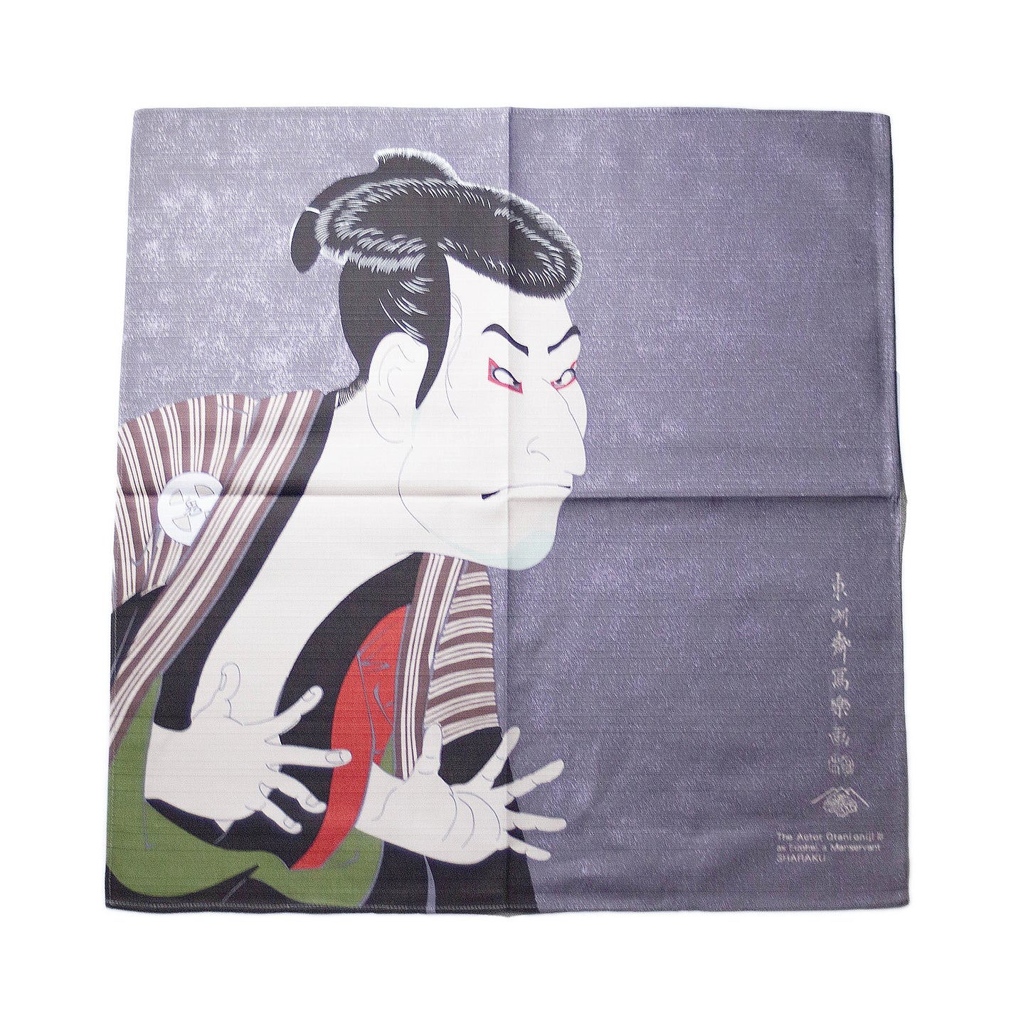 浮世絵柄チーフ風呂敷 写楽　Ukiyoe pattern chief furoshiki Sharaku