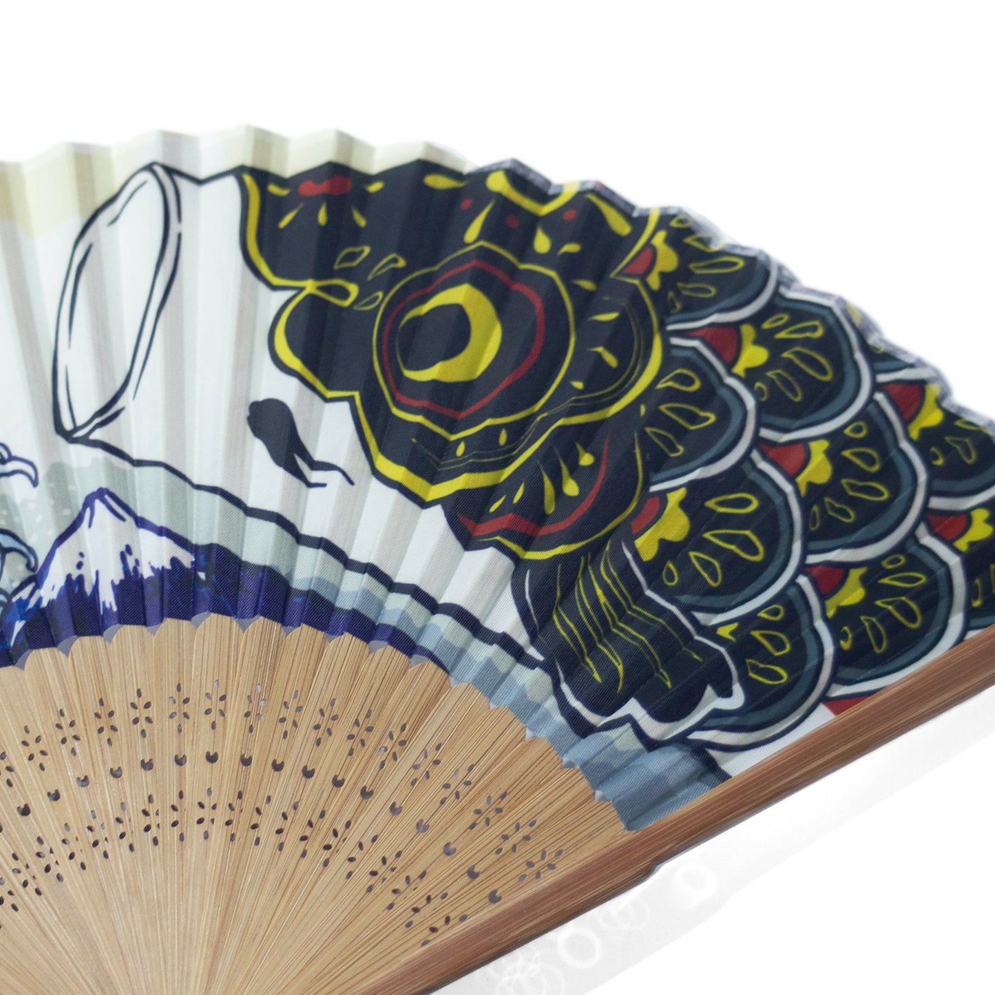 プリント扇子 冨嶽鯉　Printed Fan Fujitake carp