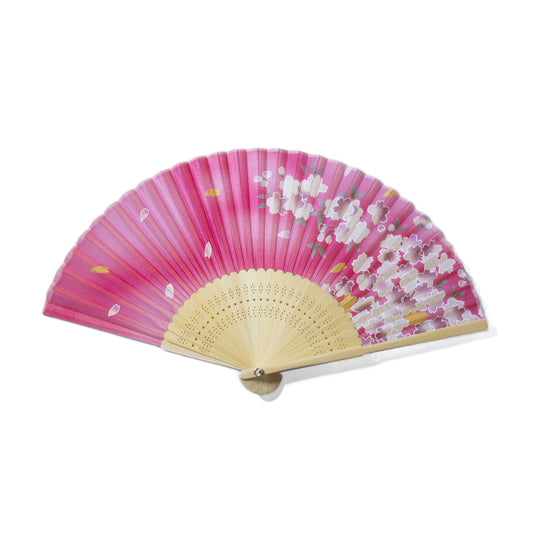 シルク扇子 ピンク桜　Silk Fan Pink Cherry blossoms